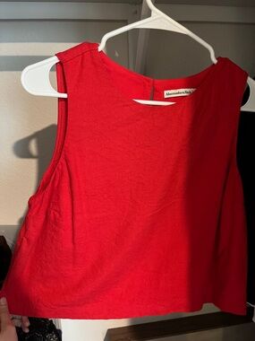 Abercrombie & Fitch Bright Red Cropped Tank Top